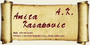 Anita Kasapović vizit kartica